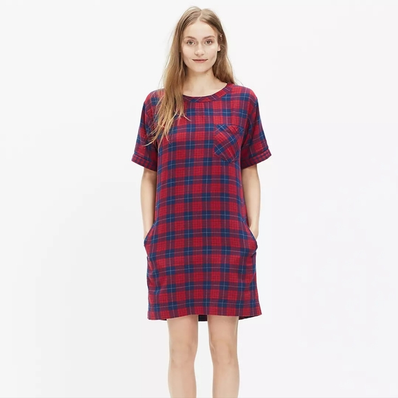 Madewell Dresses & Skirts - Madewell Short Sleeve Dress in Edina Plaid
